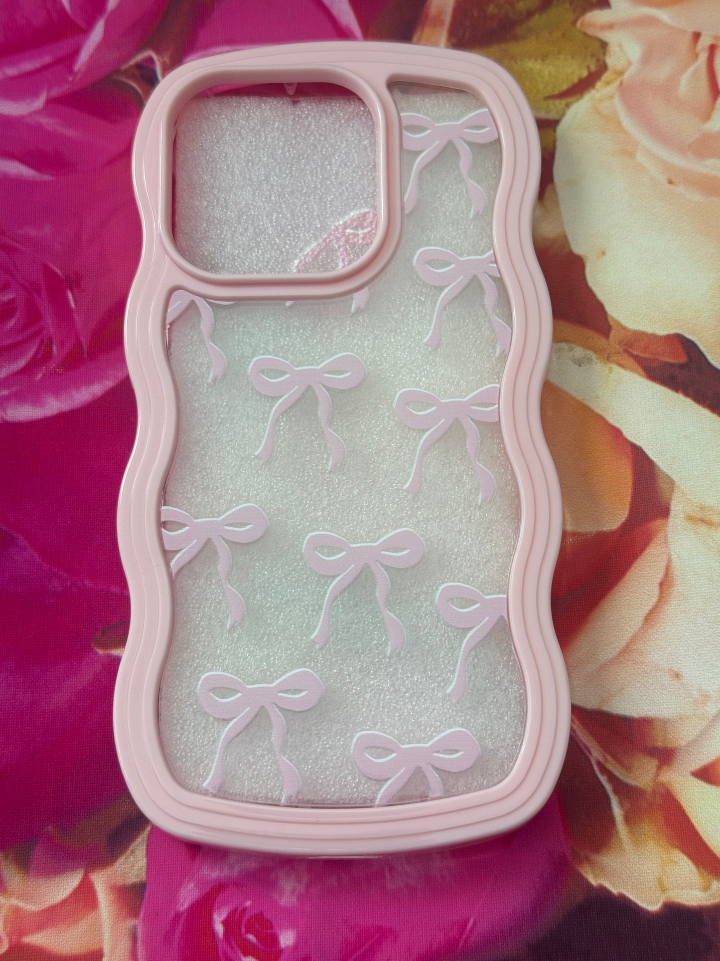 Clear Ribbon Pink IPhone 15pro