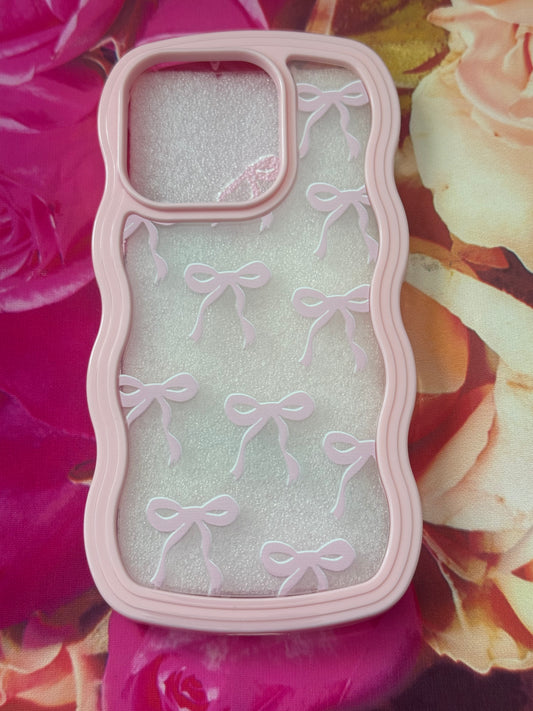 Clear Ribbon Pink IPhone 15pro